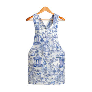 Grembiule cucina & giardino Toile de Jouy blu